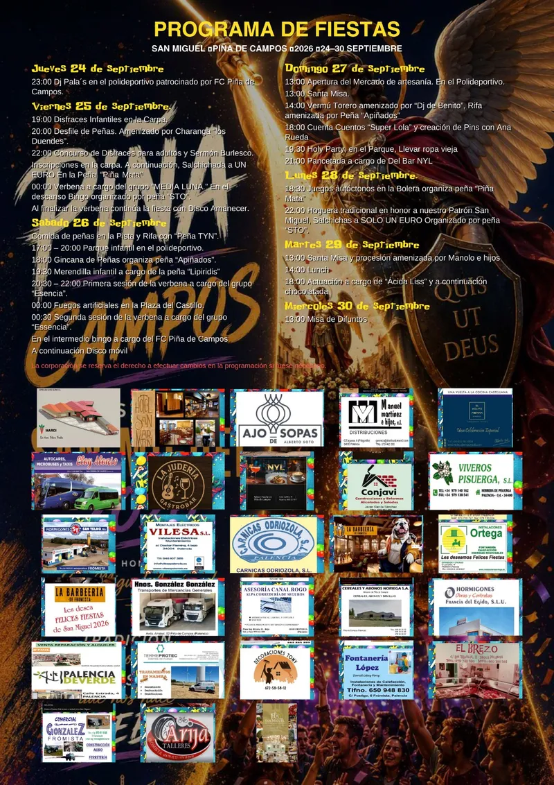Piña de Campos anuncia sus fiestas patronales de San Miguel 2026
