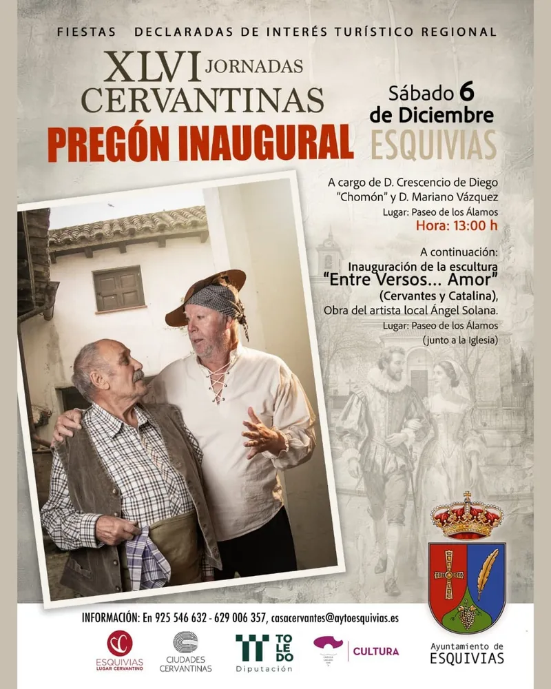 Esquivias celebra sus XLVI Jornadas Cervantinas del 6 al 14 de diciembre