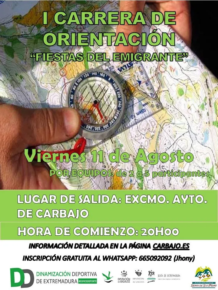 Carbajo celebra la I Carrera de Orientación "Fiestas del Emigrante"