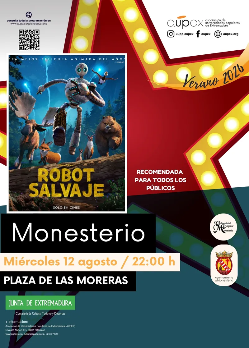 El cine de verano llega a Monesterio con la proyección de 'Robot Salvaje'
