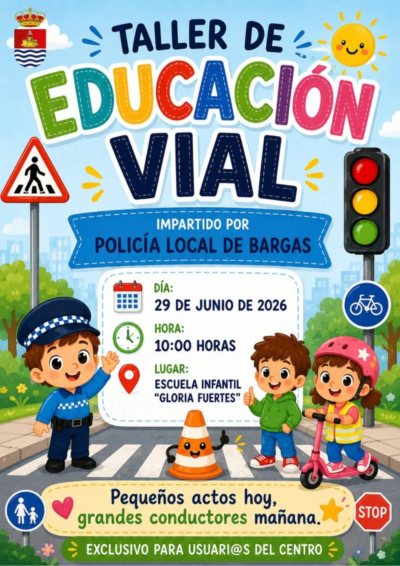 Bargas enseña seguridad vial a los más pequeños en la Escuela Infantil Gloria Fuertes