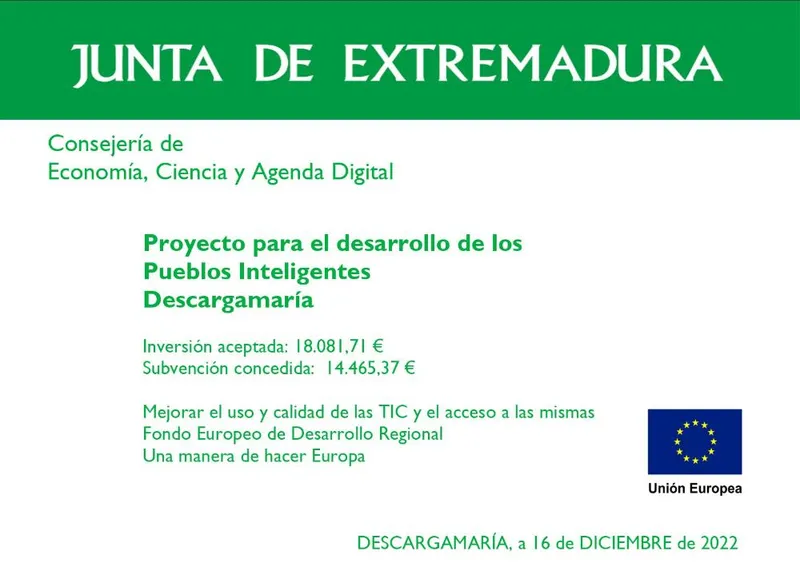 Descargamaría recibe fondos europeos y de la Junta para impulsar las TIC en el municipio