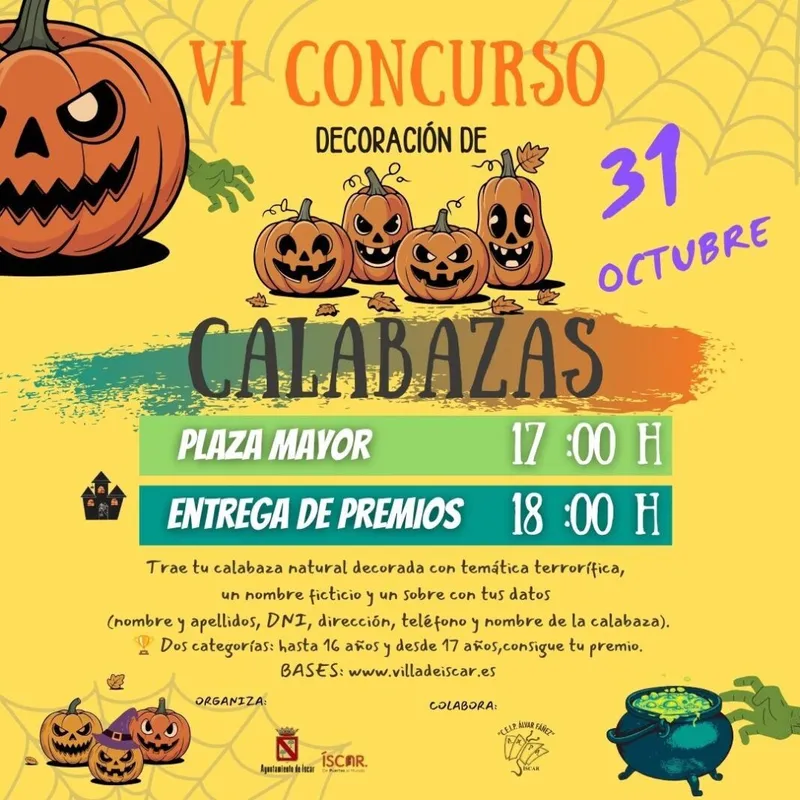 Íscar celebra el concurso de calabazas decoradas el 31 de octubre