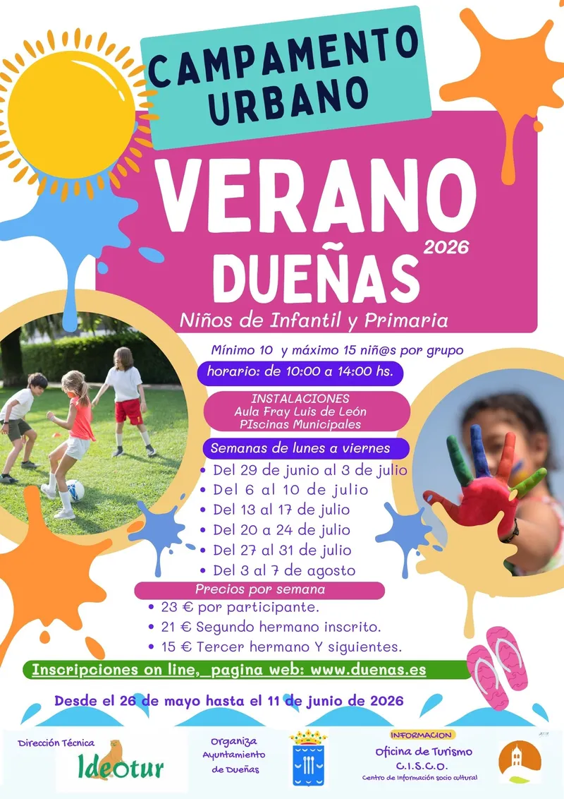 Dueñas abre inscripciones para su campamento urbano de verano 2026