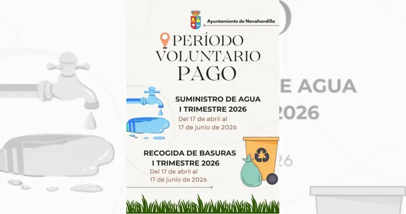 Navahondilla abre el plazo de pago voluntario de tributos locales del primer trimestre de 2026