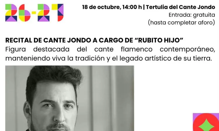 Rubito Hijo protagoniza recital flamenco en Casariche este domingo