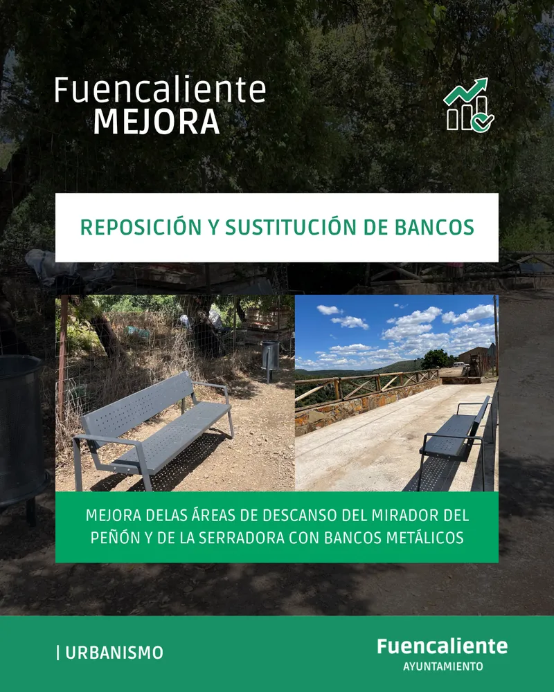 Fuencaliente renueva los bancos de los miradores del Peñón del Cuervo y La Serradora