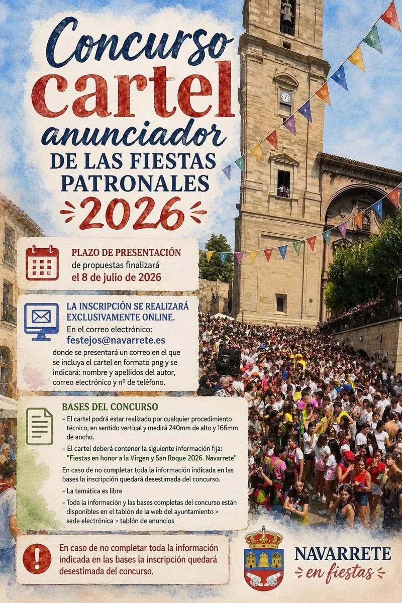 Navarrete abre el plazo para el concurso del cartel de fiestas 2026