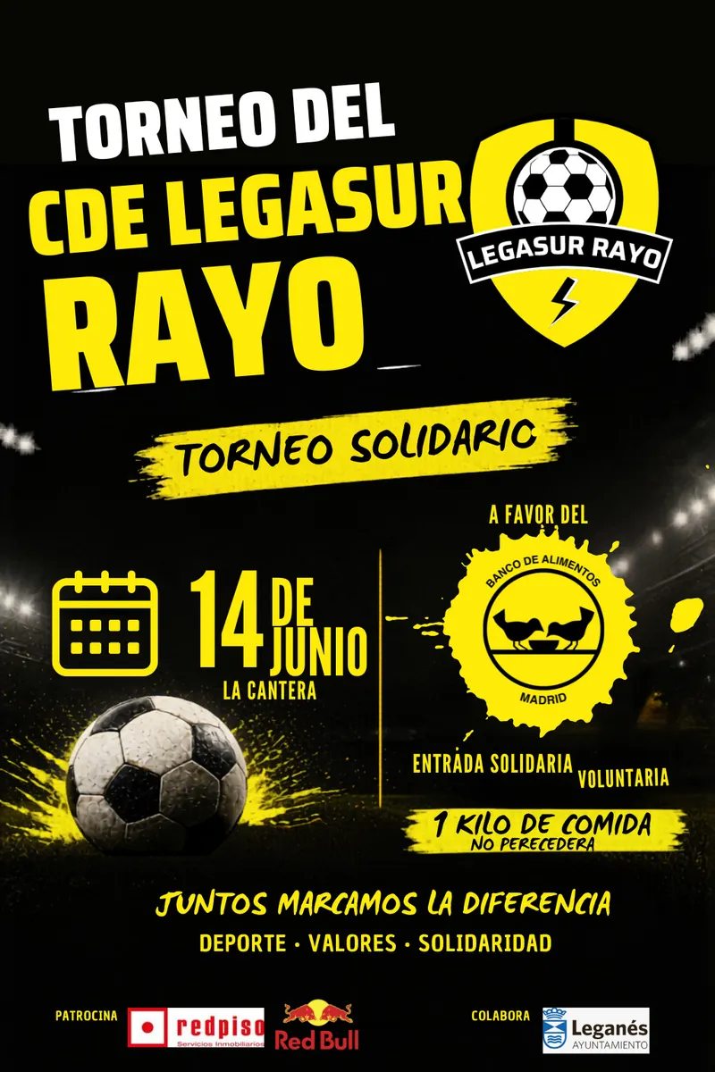 Leganés acoge el Torneo Legasur Rayo de fútbol el 14 de junio