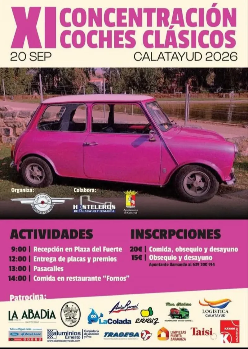 Calatayud acoge la 11ª concentración de coches clásicos el 20 de octubre