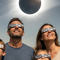 Golmayo reparte gafas homologadas para ver el eclipse solar de forma segura