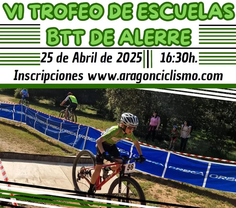 Alerre acoge el VI Trofeo de Escuelas BTT con jóvenes ciclistas aragoneses