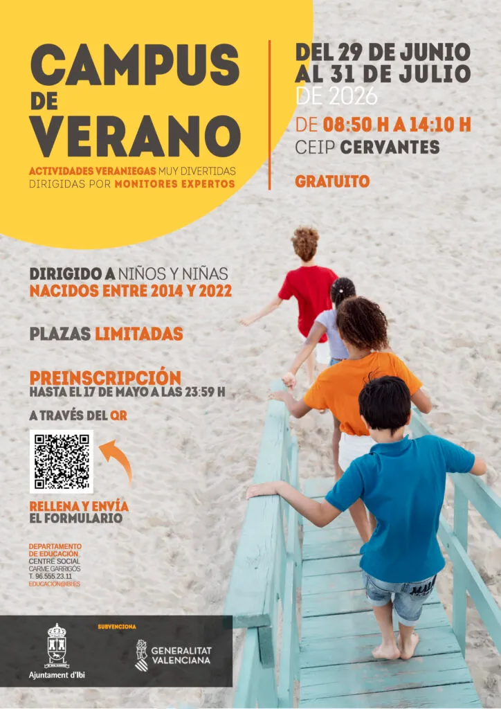 Ibi lanza un campus de verano gratuito para niños y niñas de 6 a 12 años