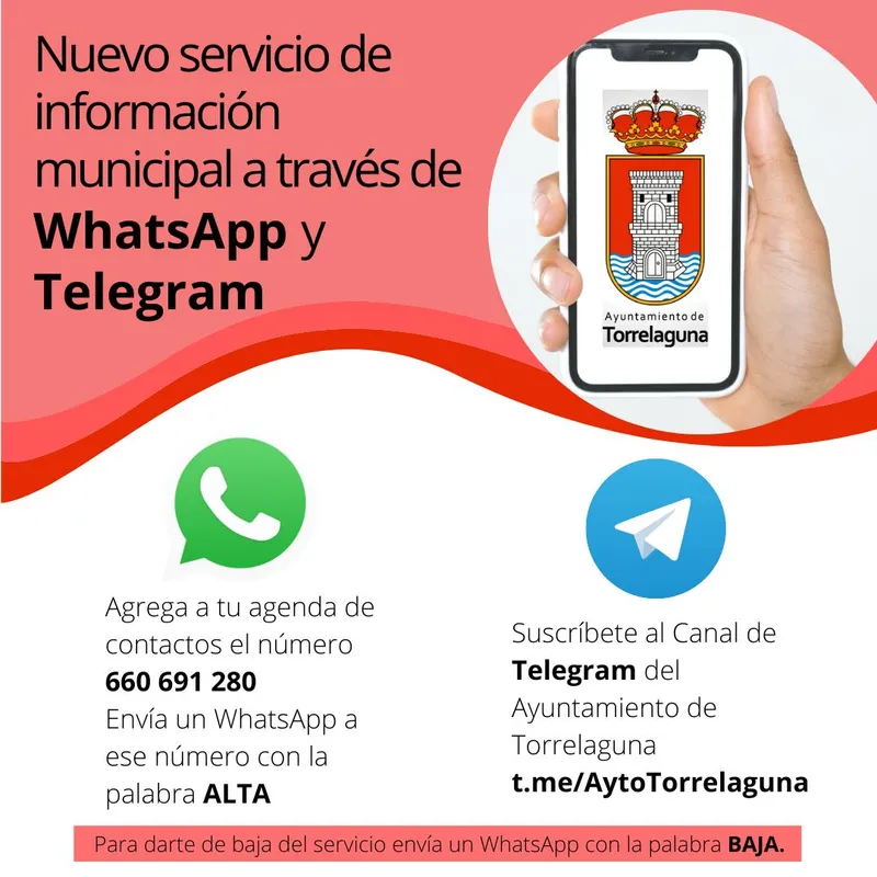 Torrelaguna amplía la comunicación municipal a través de WhatsApp y Telegram