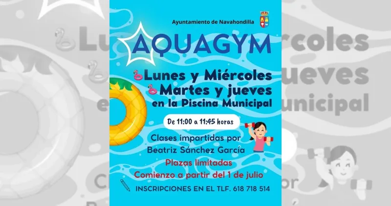 Navahondilla ofrece clases de aquagym en la piscina municipal este verano