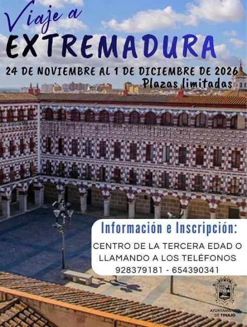 Tinajo organiza un viaje cultural a Extremadura para la Tercera Edad