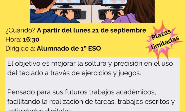 Casariche lanza un curso de mecanografía para alumnos de 1º de ESO