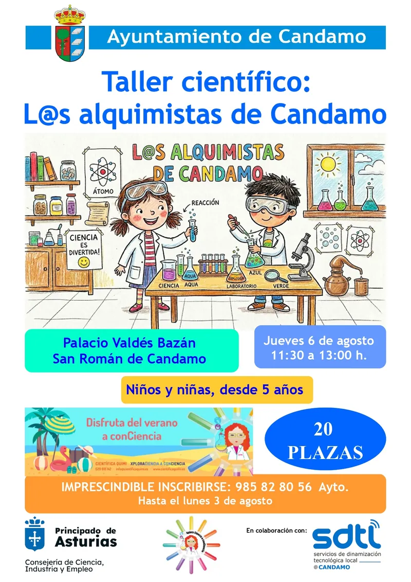 Candamo organiza un taller científico para niños este verano