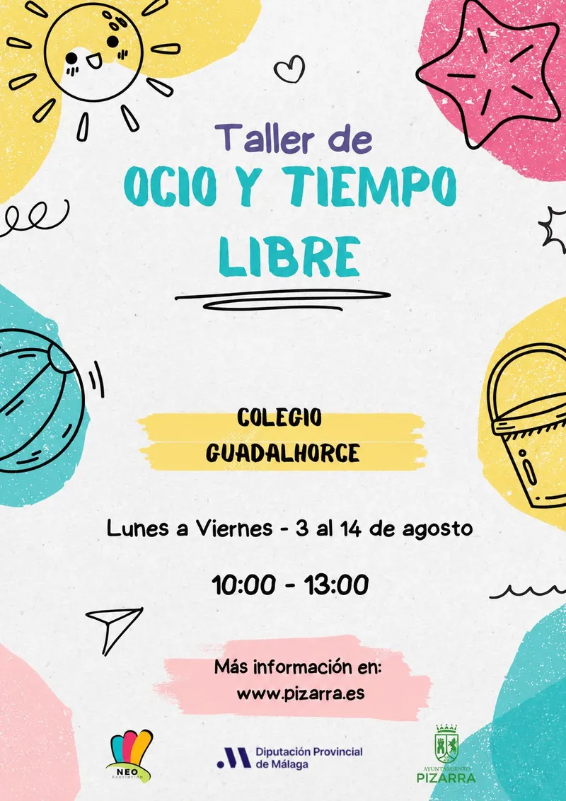 Pizarra abre inscripciones para talleres de ocio infantil de agosto
