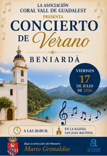 La Coral de la Vall de Guadalest ofrecerá un concierto de verano en Beniardà