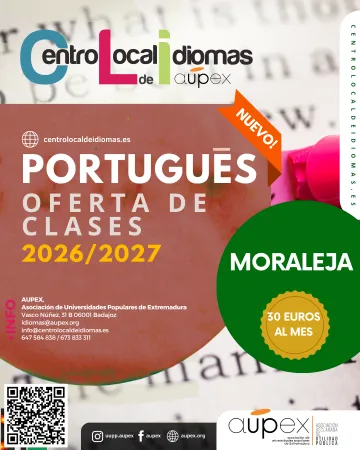 Moraleja oferta clases de portugués a través de AUPEX para el curso 2026/2027