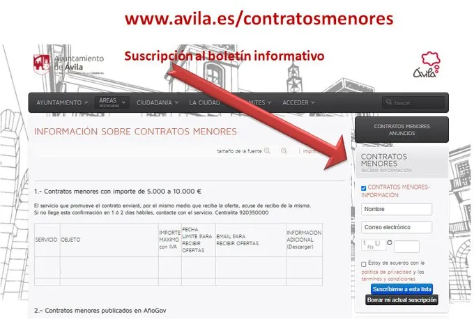 Ávila impulsa la transparencia en la contratación menor con un canal directo