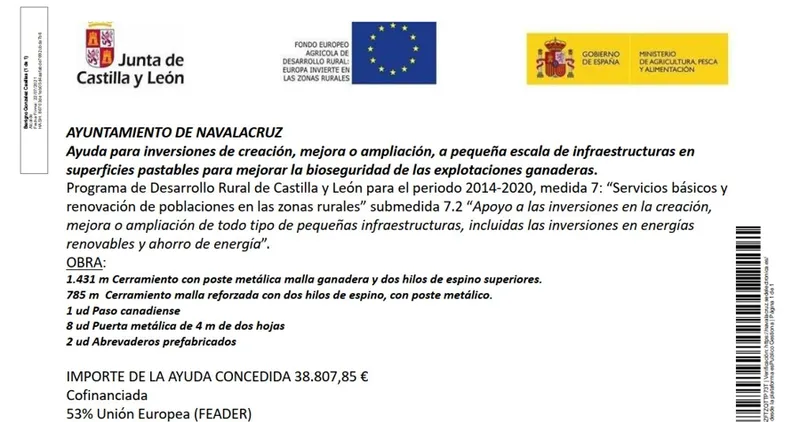 Navalacruz abre plazo para subvenciones de mejora en infraestructuras ganaderas