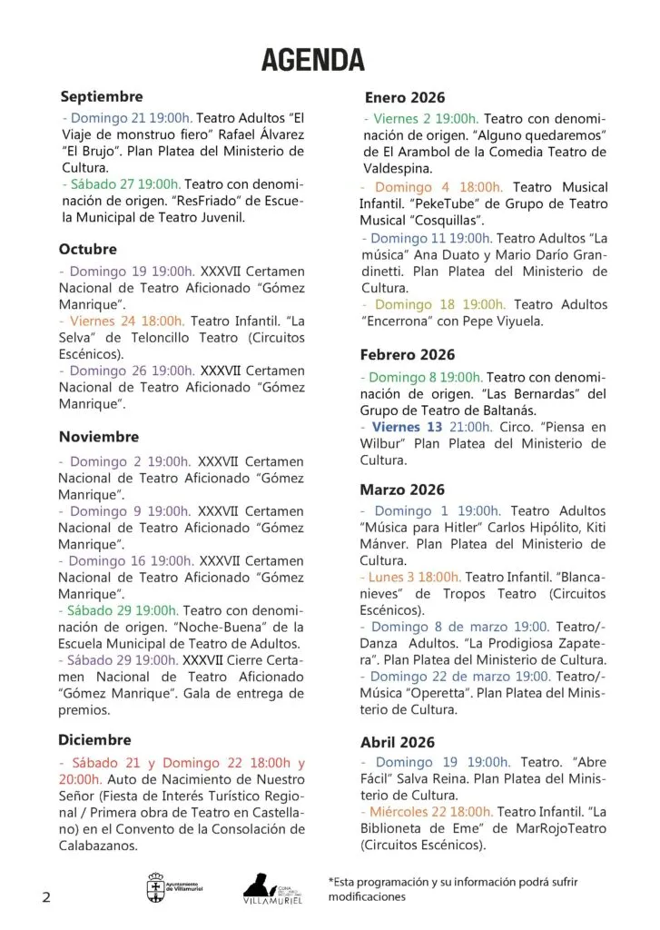 Villamuriel de Cerrato presenta su programación teatral para 2025-2026