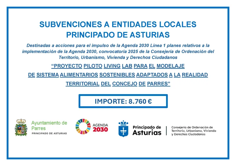 El Principado de Asturias concede subvenciones para la Agenda 2030 en Parres