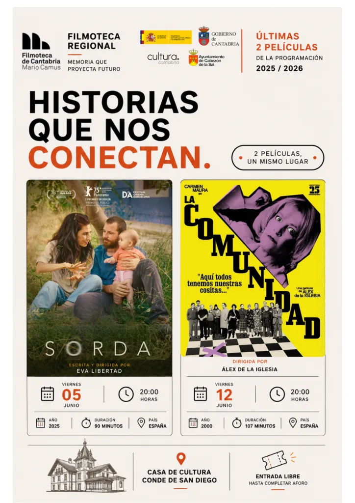 La Filmoteca Regional de Cabezón de la Sal cierra temporada con dos proyecciones gratuitas