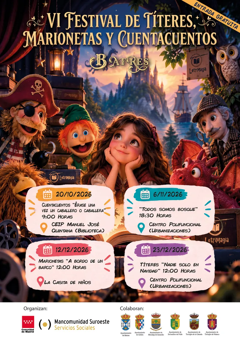 Batres acoge el VI Festival de Títeres, Marionetas y Cuentacuentos con entrada libre