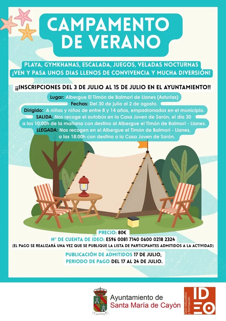 Santa María de Cayón abre inscripciones para el Campamento de Verano 2026