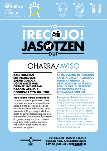 Irun lanza campaña para concienciar sobre la tenencia responsable de mascotas
