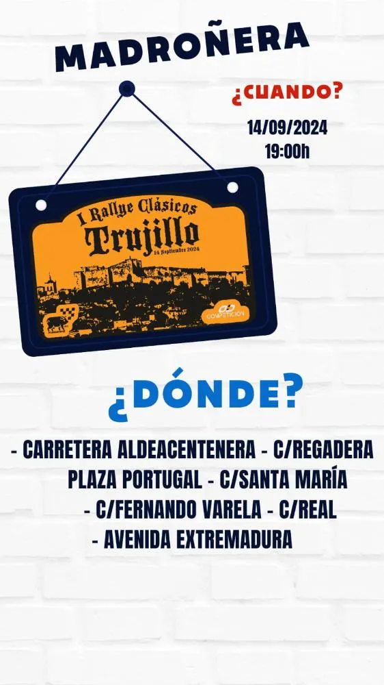 El Rallye de Trujillo 2024 atravesará Madroñera el 14 de septiembre