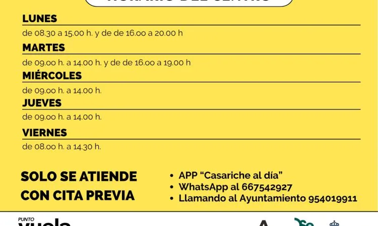 Casariche actualiza el horario de atención del Punto Vuela Guadalinfo para otoño e invierno