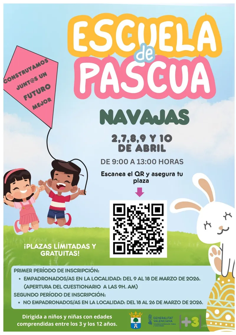 Navajas organiza Escuela de Pascua para niños de 3 a 12 años en abril