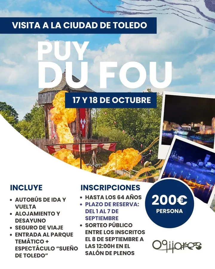Ogíjares organiza un viaje a Puy du Fou para mayores de edad