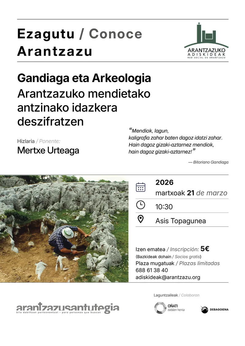 Arantzazu desvela los secretos arqueológicos de sus montes en una conferencia