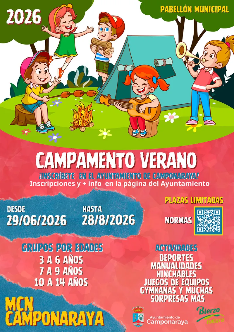 Camponaraya abre inscripciones para su campamento urbano de verano "MCN Muévete Con Nosotros"