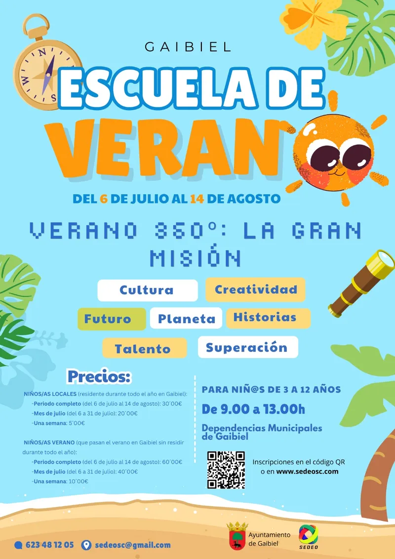 Gaibiel abre inscripciones para su escuela de verano infantil 2026
