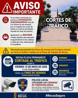 Recas intensifica la vigilancia y las sanciones por incumplir los cortes de tráfico en Plaza de España