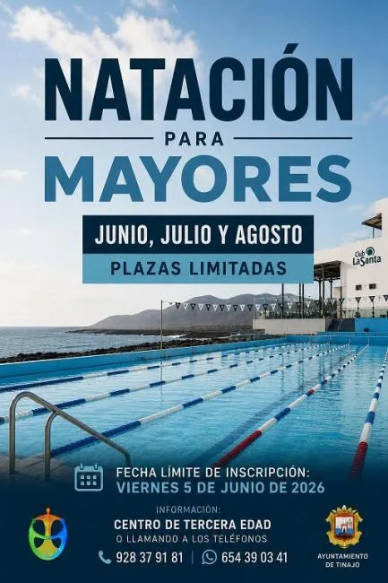 Tinajo lanza 'Natación para Mayores' este verano con plazas limitadas