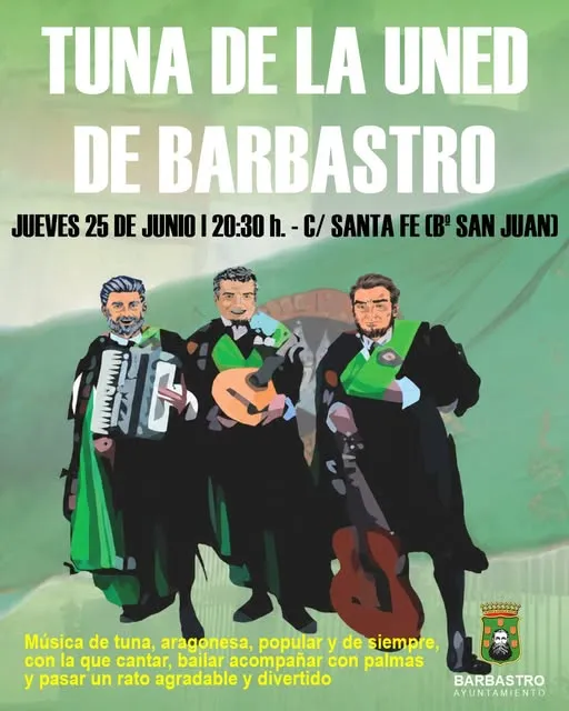 La Tuna de la UNED de Barbastro ofrece un concierto gratuito en junio