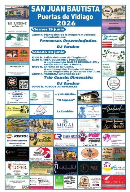 Puertas de Vidiago celebra las fiestas de San Juan Bautista con hogueras y bailes regionales