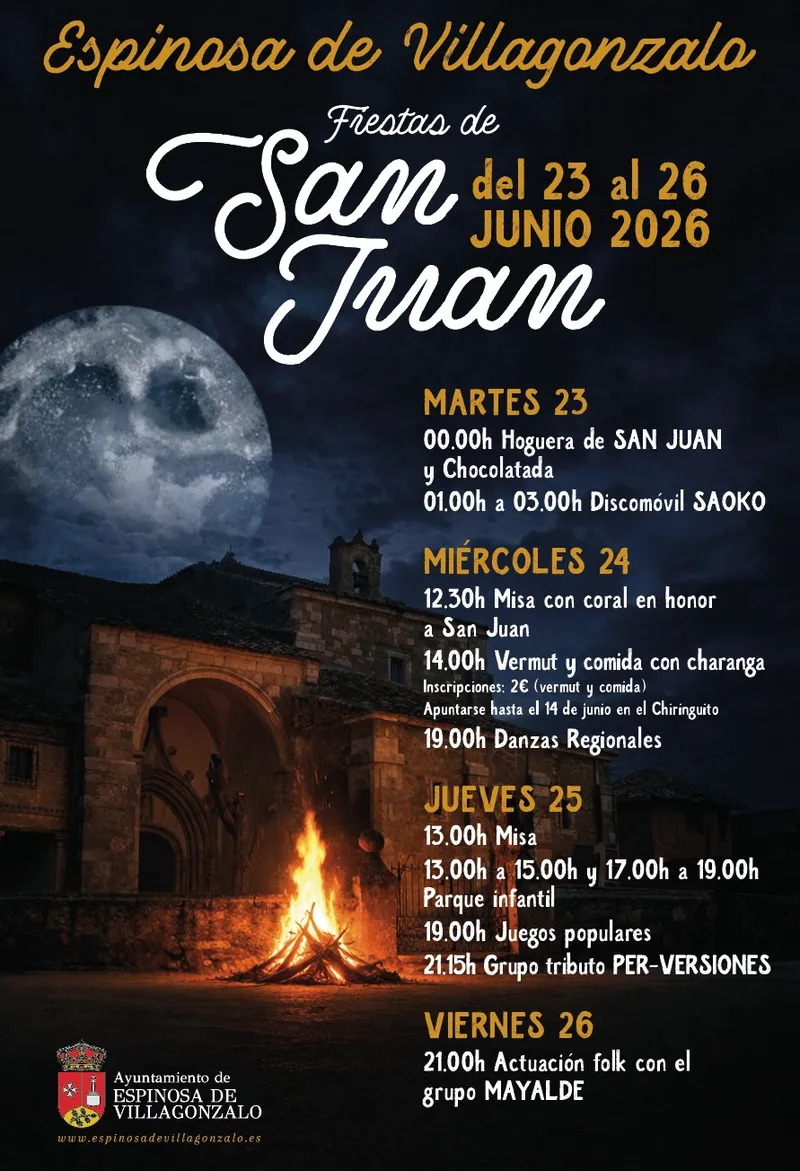Espinosa de Villagonzalo anuncia las fiestas de San Juan 2026