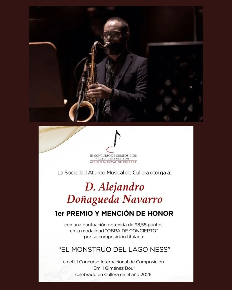 Alejandro Doñagueda, bilbilitano, triunfa en Concurso Internacional de Composición