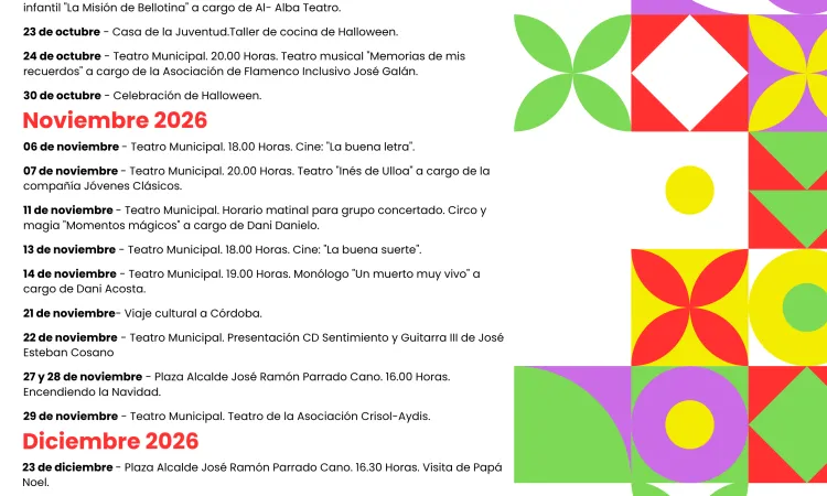 Culturando 2026-2027: Casariche presenta su nueva y variada programación cultural