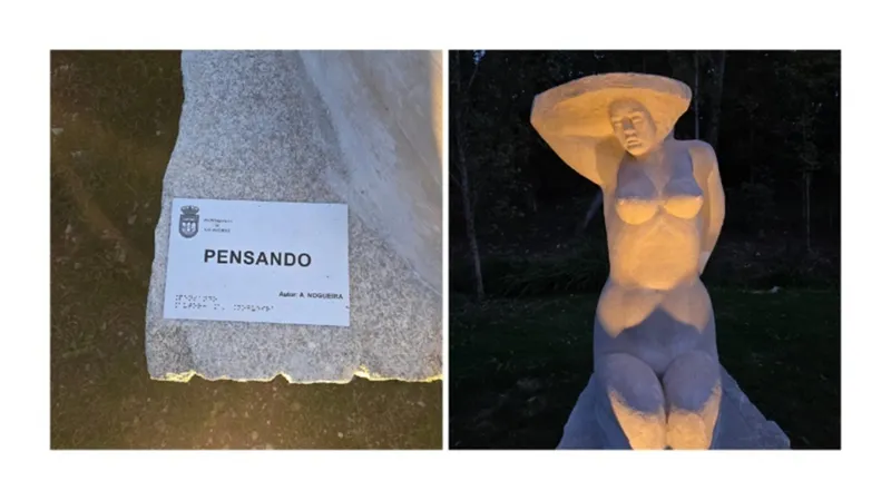 Escultura monumental 'Pensando' de Carracedelo cobra vida en hormigón