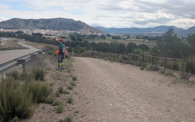 Alumnado del Proyecto Acción Inserta mejora zonas verdes de Villena