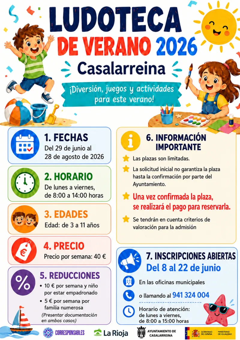 Casalarreina abre inscripciones para su ludoteca de verano hasta el 22 de junio